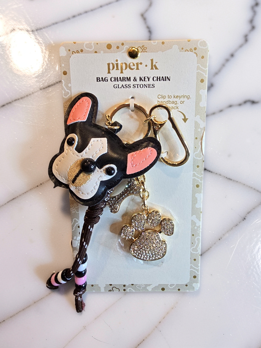 Piper K French Bulldog Bag Charm & Key Chain